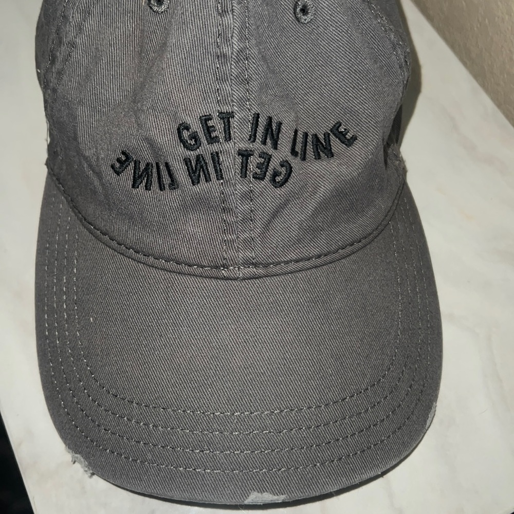 Aerie Get In Line Embroidered Distressed Baseball Dad Hat